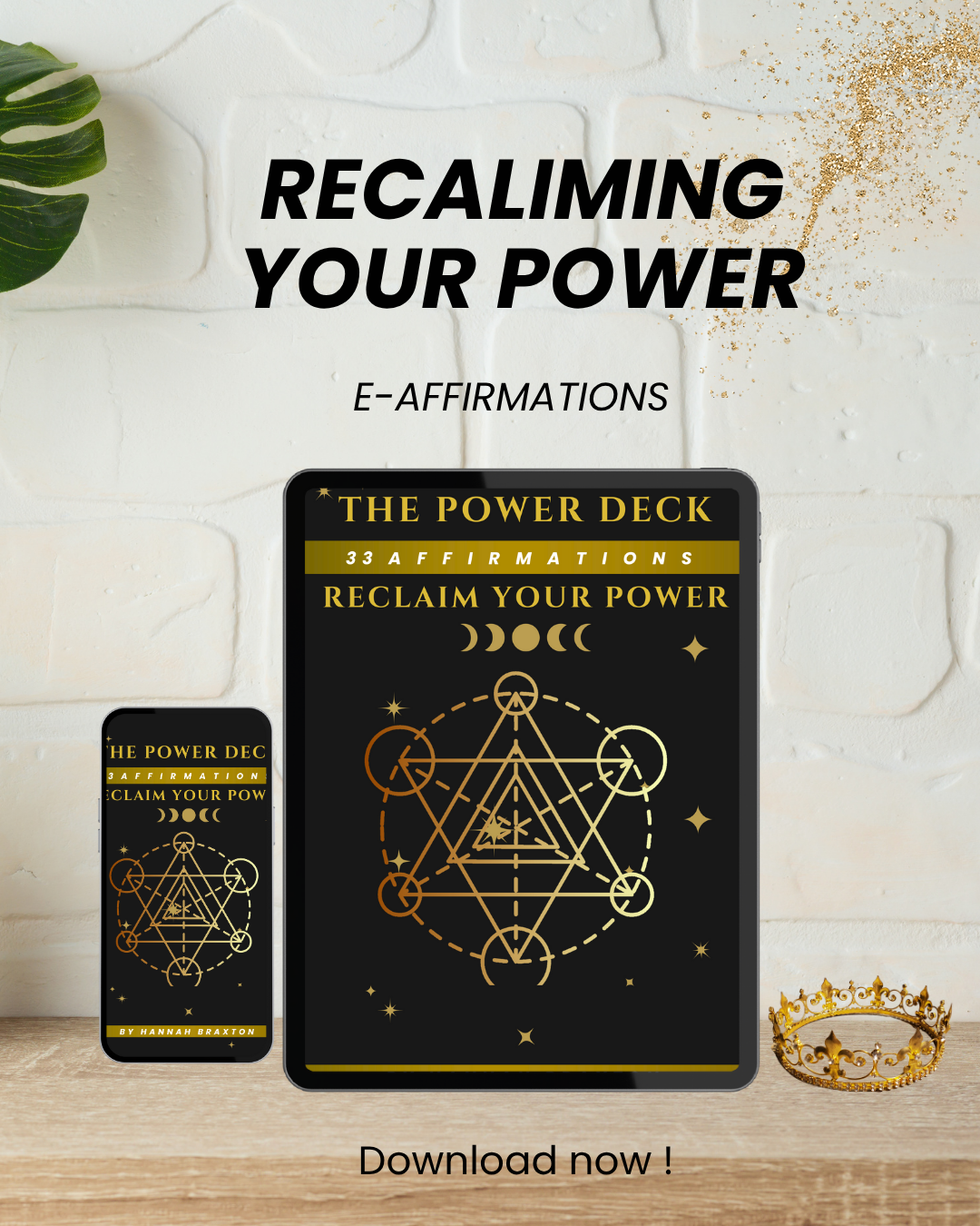 Reclaiming Your Power | Digital Affirmation E-book | Deck for Daily Empowerment